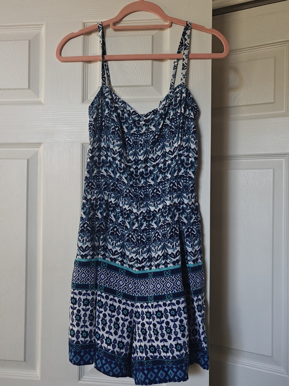 Hollister Border Print Spaghetti Strap Romper